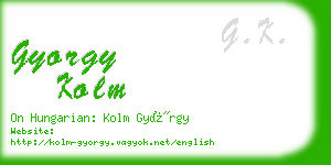 gyorgy kolm business card